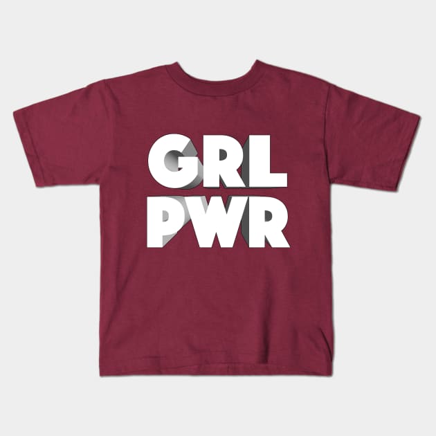 GRL PWR Girl Power Logo Design Kids T-Shirt by DankFutura